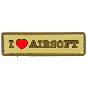 Нашивка PVC/ПВХ с велкро I Love Airsoft Койот
